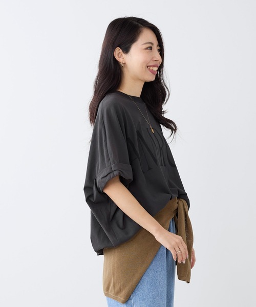 AMERICANA(アメリカーナ)の「【AMERICANA】クロップドワイドロールアップロゴTシャツ(Tシャツ/カットソー・レディース・スミクロ/ホワイト・FREE)」の17枚目の写真