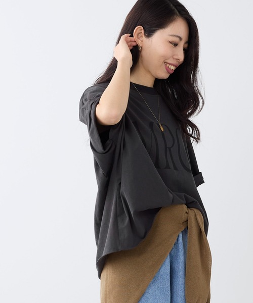 AMERICANA(アメリカーナ)の「【AMERICANA】クロップドワイドロールアップロゴTシャツ(Tシャツ/カットソー・レディース・スミクロ/ホワイト・FREE)」の18枚目の写真