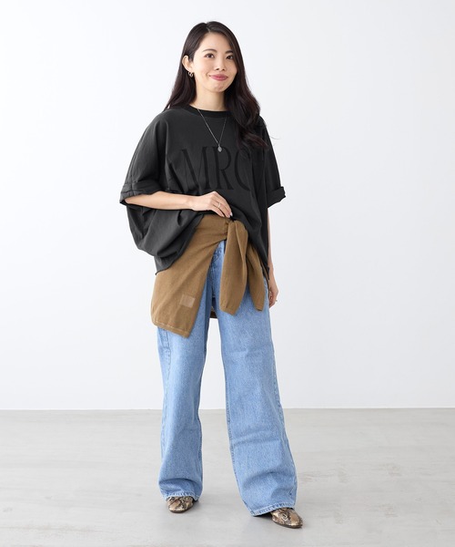 AMERICANA(アメリカーナ)の「【AMERICANA】クロップドワイドロールアップロゴTシャツ(Tシャツ/カットソー・レディース・スミクロ/ホワイト・FREE)」の22枚目の写真