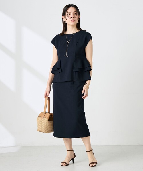 NOLLEY’S(ノーリーズ)の「ウォッシャブル麻調ペプラムブラウス(シャツ/ブラウス・レディース・ネイビー/ベージュ・36/38)」の18枚目の写真