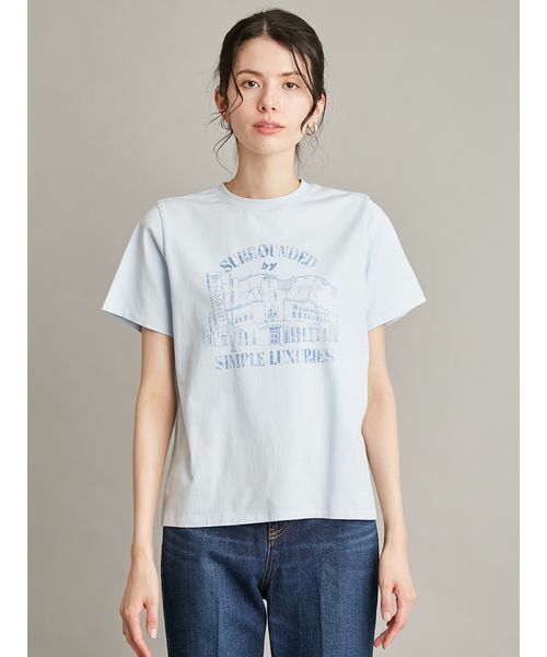 Mila Owen（ミラオーウェン）の「グラフィックＴシャツ（Tシャツ/カットソー・レディース・ホワイト/レッド/ライトブルー・F）」の4枚目の写真