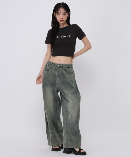 3.3 Field Trip (3.3フィールドトリップ)の「3.3 Field Trip/ストーンロゴミニT(Tシャツ/カットソー・レディース・カーキ/ブラック・FREE)」の22枚目の写真