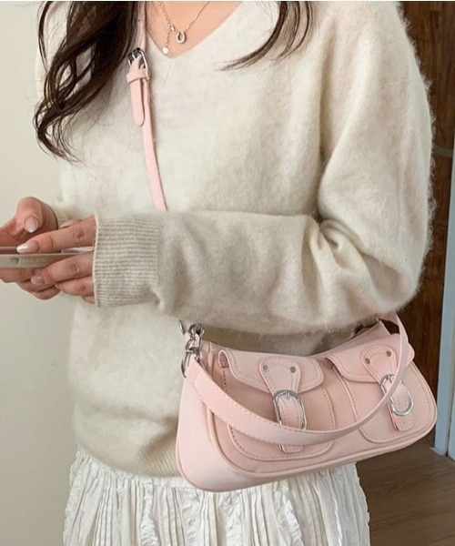 LETee(レティー)の「コンパクトなのに高見え◎洗練デザインのミニショルダーバッグ(ショルダーバッグ・レディース・ブラウン/ホワイト/ブラック/ブルー/ピンク・FREE)」の20枚目の写真