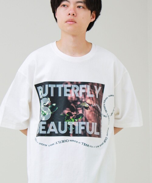 GLOSTER(グロスター)の「【1枚でキマる主役TEE】フォト×メッセージプリントTEE(Tシャツ/カットソー・メンズ・ホワイト系その他3/ホワイト系その他2/ホワイト系その他4/ホワイト系その他・L/M)」の6枚目の写真
