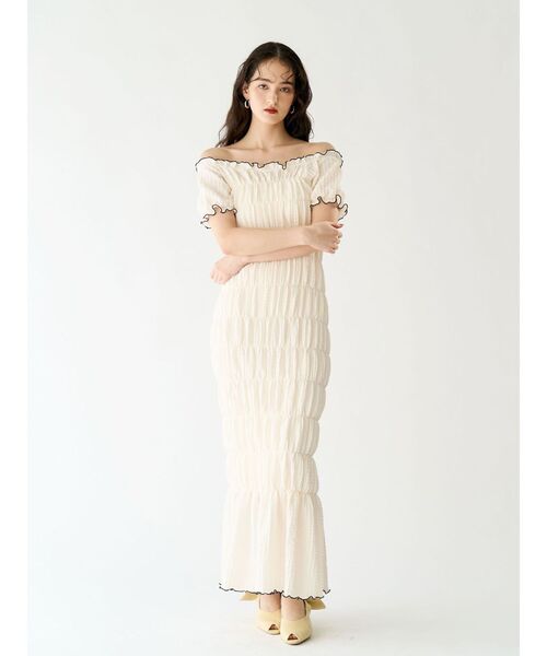 LAGUNAMOON(ラグナムーン)の「シャーリングカット3WAYワンピース 【夏服】(ワンピース・レディース・ブラック/アイボリー・MEDIUM/SMALL)」の18枚目の写真