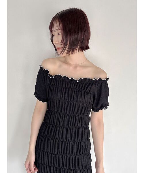 LAGUNAMOON(ラグナムーン)の「シャーリングカット3WAYワンピース 【夏服】(ワンピース・レディース・ブラック/アイボリー・MEDIUM/SMALL)」の16枚目の写真