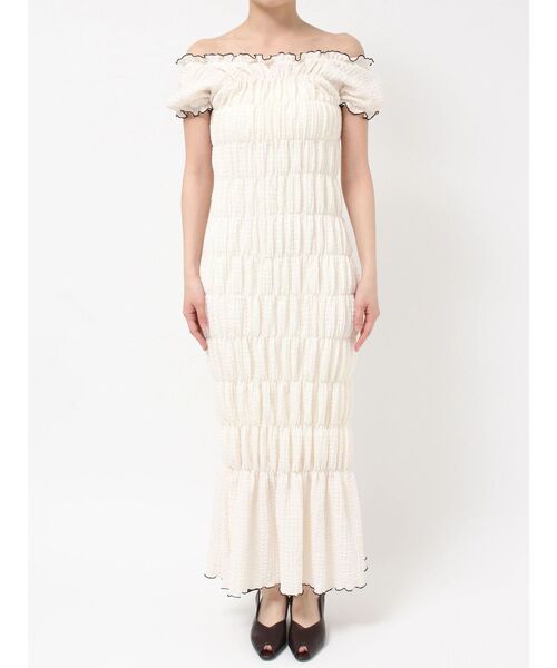 LAGUNAMOON(ラグナムーン)の「シャーリングカット3WAYワンピース 【夏服】(ワンピース・レディース・ブラック/アイボリー・MEDIUM/SMALL)」の8枚目の写真