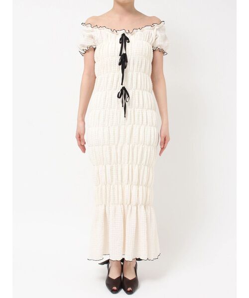 LAGUNAMOON(ラグナムーン)の「シャーリングカット3WAYワンピース 【夏服】(ワンピース・レディース・ブラック/アイボリー・MEDIUM/SMALL)」の16枚目の写真