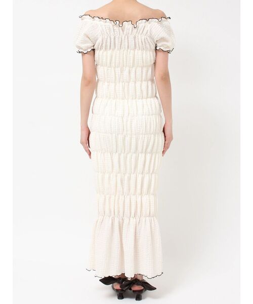 LAGUNAMOON(ラグナムーン)の「シャーリングカット3WAYワンピース 【夏服】(ワンピース・レディース・ブラック/アイボリー・MEDIUM/SMALL)」の3枚目の写真