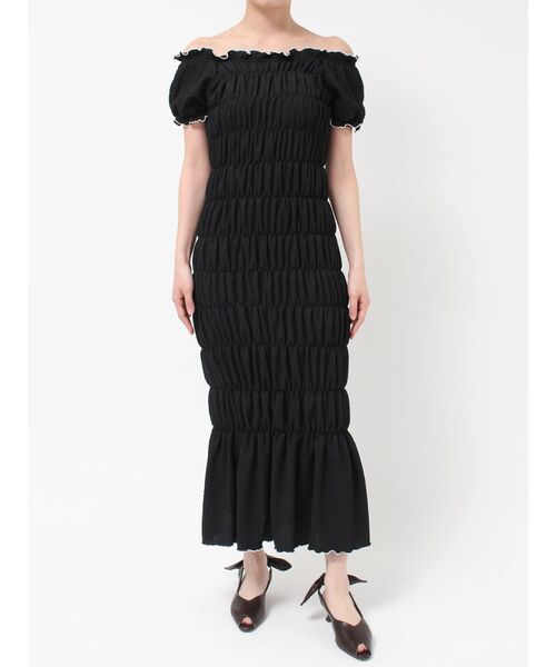 LAGUNAMOON(ラグナムーン)の「シャーリングカット3WAYワンピース 【夏服】(ワンピース・レディース・ブラック/アイボリー・MEDIUM/SMALL)」の6枚目の写真