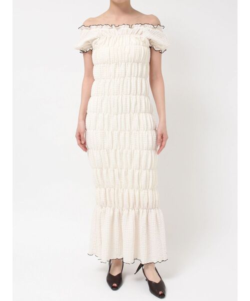 LAGUNAMOON(ラグナムーン)の「シャーリングカット3WAYワンピース 【夏服】(ワンピース・レディース・ブラック/アイボリー・MEDIUM/SMALL)」の7枚目の写真