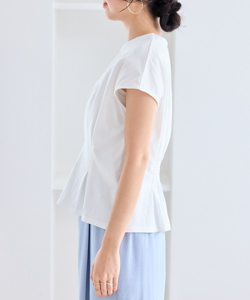 VIS（ビス）の「ウエストタックデザインTシャツ（Tシャツ/カットソー・レディース・ピンク/ホワイト/ブラック/ダークブラウン・FREE）」の17枚目の写真