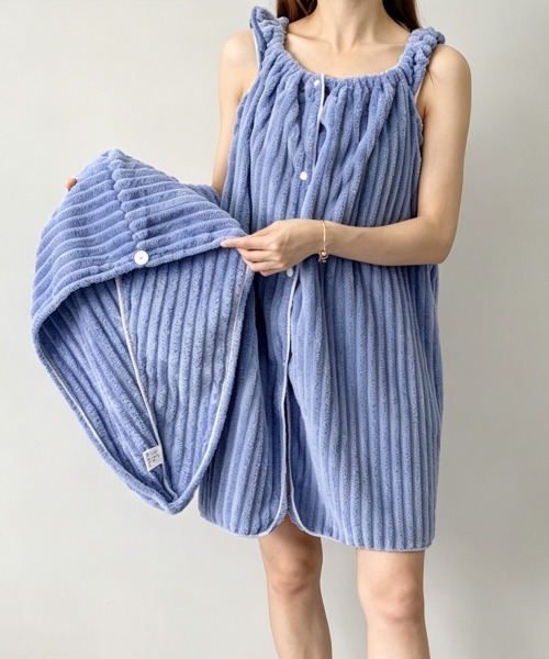 Miniministore(ミニミニストア)の「ワンピース+タオル+キャップ 3点セット(タオル・レディース・ピンク/ライトグレー/アイボリー/ブルー・FREE)」の10枚目の写真