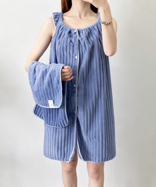 Miniministore(ミニミニストア)の「ワンピース+タオル+キャップ 3点セット(タオル・レディース・ピンク/ライトグレー/アイボリー/ブルー・FREE)」の11枚目の写真