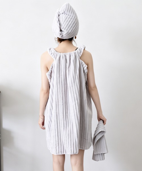 Miniministore(ミニミニストア)の「ワンピース+タオル+キャップ 3点セット(タオル・レディース・ピンク/ライトグレー/アイボリー/ブルー・FREE)」の16枚目の写真