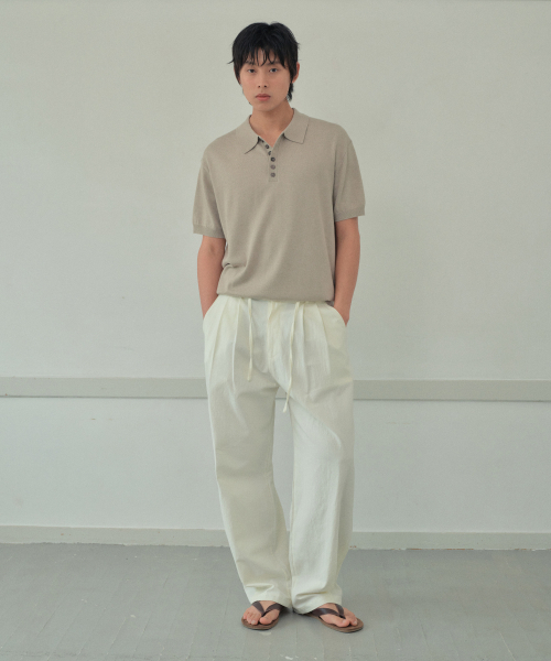 WEDNESDAY OASIS（ウェンズデーオアシス）の「ボタンカラー ハーフニット_BEIGE(WC26KN50)（ニット/セーター・メンズ・Beige・MEDIUM/LARGE）」の2枚目の写真