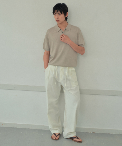 WEDNESDAY OASIS（ウェンズデーオアシス）の「ボタンカラー ハーフニット_BEIGE(WC26KN50)（ニット/セーター・メンズ・Beige・MEDIUM/LARGE）」の3枚目の写真