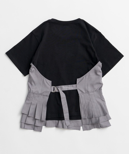 MAISON SPECIAL(メゾンスペシャル)の「Wrap Pleats Dock T-Shirt/ラッププリーツドッキングTシャツ(Tシャツ/カットソー・レディース・ブラック/グレー/モカ・FREE)」の10枚目の写真