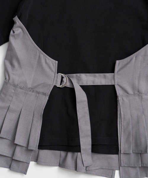 MAISON SPECIAL(メゾンスペシャル)の「Wrap Pleats Dock T-Shirt/ラッププリーツドッキングTシャツ(Tシャツ/カットソー・レディース・ブラック/グレー/モカ・FREE)」の12枚目の写真