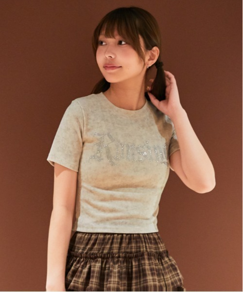 GORGE(ゴージ)の「《キラキラロゴ》リブカットソー/韓国ストリート×Y2K/春夏/全4色(Tシャツ/カットソー・レディース・アイボリー/ネイビー/チャコール/ブラック・F)」の11枚目の写真