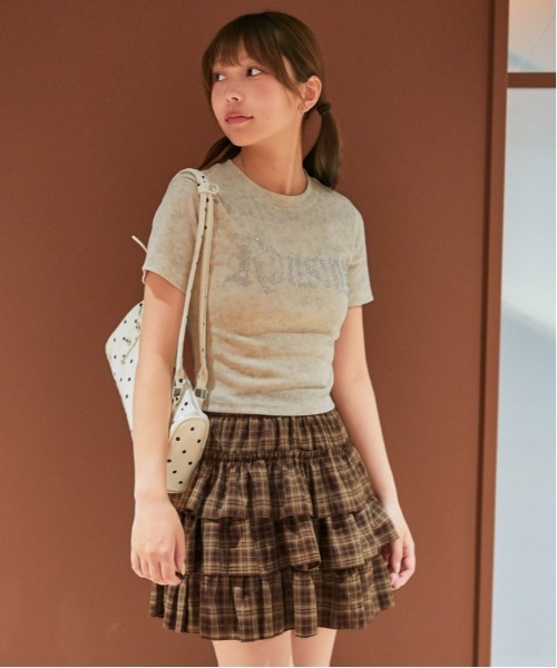 GORGE(ゴージ)の「《キラキラロゴ》リブカットソー/韓国ストリート×Y2K/春夏/全4色(Tシャツ/カットソー・レディース・アイボリー/ネイビー/チャコール/ブラック・F)」の13枚目の写真