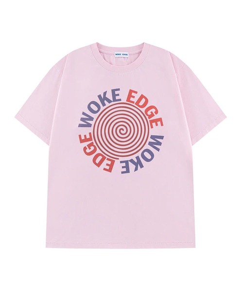 WOKE EDGE(ウォークエッジ)の「WOKE EDGE / ウォークエッジ CIRCLE LOGO TEE(Tシャツ/カットソー・メンズ・ピンク/ホワイト・MEDIUM/SMALL/LARGE)」の2枚目の写真