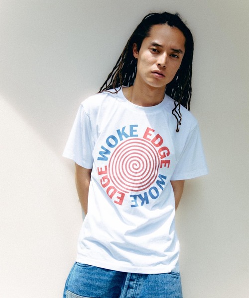WOKE EDGE(ウォークエッジ)の「WOKE EDGE / ウォークエッジ CIRCLE LOGO TEE(Tシャツ/カットソー・メンズ・ピンク/ホワイト・MEDIUM/SMALL/LARGE)」の3枚目の写真