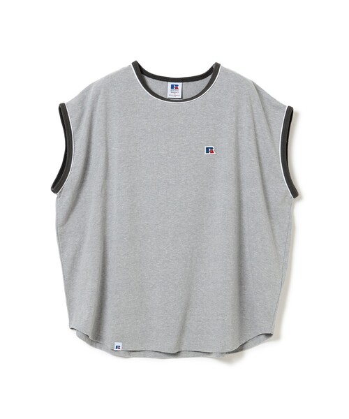 BEAMS HEART(ビームスハート)の「【EXCLUSIVE】RUSSELL ATHLETIC / ノースリーブ 配色 Tシャツ(Tシャツ/カットソー・レディース・ホワイト系その他5/ライトグレー・FREE)」の1枚目の写真
