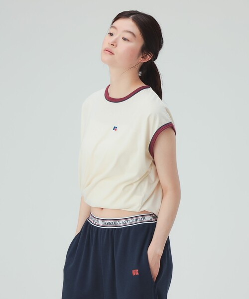 BEAMS HEART(ビームスハート)の「【EXCLUSIVE】RUSSELL ATHLETIC / ノースリーブ 配色 Tシャツ(Tシャツ/カットソー・レディース・ホワイト系その他5/ライトグレー・FREE)」の7枚目の写真