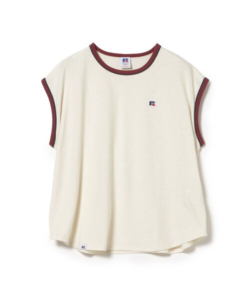 BEAMS HEART(ビームスハート)の「【EXCLUSIVE】RUSSELL ATHLETIC / ノースリーブ 配色 Tシャツ(Tシャツ/カットソー・レディース・ホワイト系その他5/ライトグレー・FREE)」の9枚目の写真