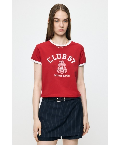 MOUSSY(マウジー)の「CLUB 67 RINGER Tシャツ(Tシャツ/カットソー・レディース・ライトブルー/ネイビー/レッド/ホワイト系その他・FREE)」の4枚目の写真