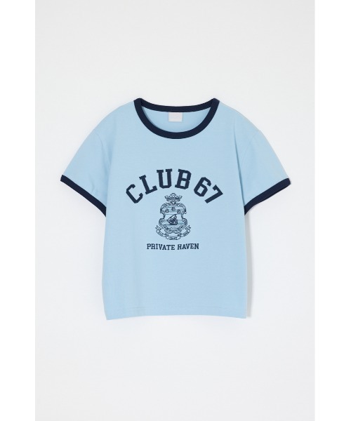 MOUSSY(マウジー)の「CLUB 67 RINGER Tシャツ(Tシャツ/カットソー・レディース・ライトブルー/ネイビー/レッド/ホワイト系その他・FREE)」の3枚目の写真