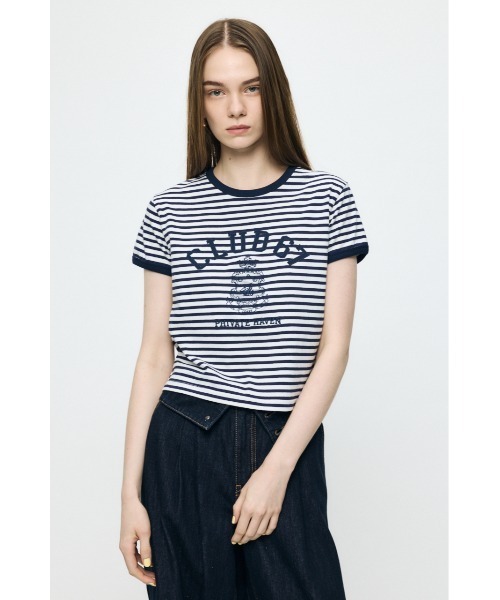 MOUSSY(マウジー)の「CLUB 67 RINGER Tシャツ(Tシャツ/カットソー・レディース・ライトブルー/ネイビー/レッド/ホワイト系その他・FREE)」の5枚目の写真