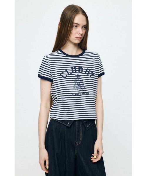MOUSSY(マウジー)の「CLUB 67 RINGER Tシャツ(Tシャツ/カットソー・レディース・ライトブルー/ネイビー/レッド/ホワイト系その他・FREE)」の8枚目の写真