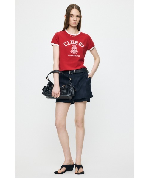 MOUSSY(マウジー)の「CLUB 67 RINGER Tシャツ(Tシャツ/カットソー・レディース・ライトブルー/ネイビー/レッド/ホワイト系その他・FREE)」の14枚目の写真