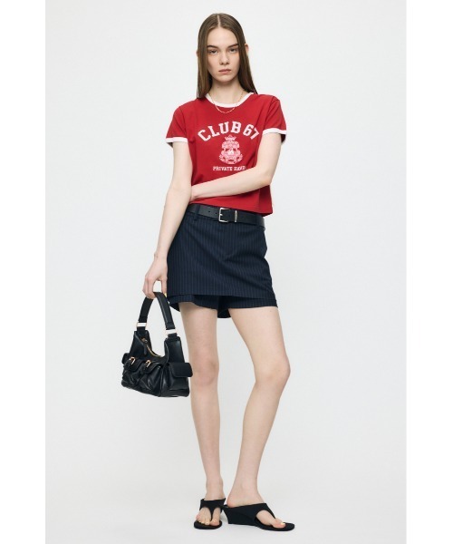 MOUSSY(マウジー)の「CLUB 67 RINGER Tシャツ(Tシャツ/カットソー・レディース・ライトブルー/ネイビー/レッド/ホワイト系その他・FREE)」の15枚目の写真