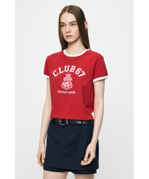 MOUSSY(マウジー)の「CLUB 67 RINGER Tシャツ(Tシャツ/カットソー・レディース・ライトブルー/ネイビー/レッド/ホワイト系その他・FREE)」の16枚目の写真