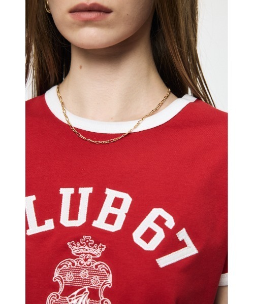 MOUSSY(マウジー)の「CLUB 67 RINGER Tシャツ(Tシャツ/カットソー・レディース・ライトブルー/ネイビー/レッド/ホワイト系その他・FREE)」の19枚目の写真