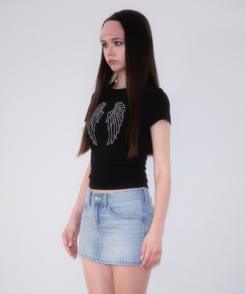 ROSEFRANTZ（ロゼフランツ）の「Sparkle Angel Wing T-shirt [Black]（Tシャツ/カットソー・レディース・ブラック・SMALL/MEDIUM）」の3枚目の写真
