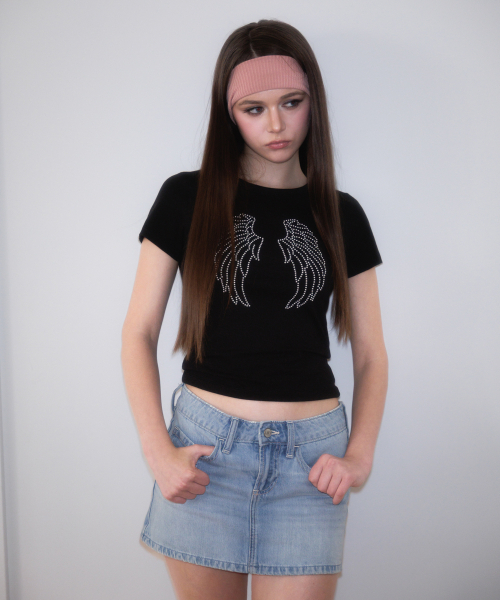 ROSEFRANTZ（ロゼフランツ）の「Sparkle Angel Wing T-shirt [Black]（Tシャツ/カットソー・レディース・ブラック・SMALL/MEDIUM）」の4枚目の写真