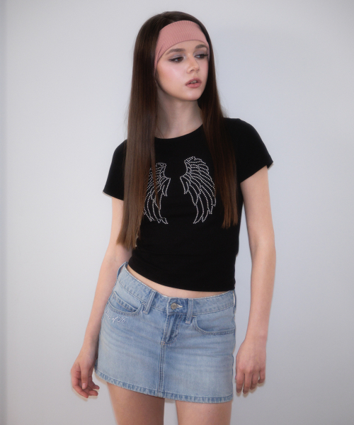 ROSEFRANTZ（ロゼフランツ）の「Sparkle Angel Wing T-shirt [Black]（Tシャツ/カットソー・レディース・ブラック・SMALL/MEDIUM）」の5枚目の写真