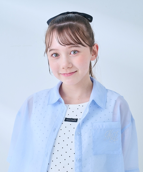 mezzo piano Junior(メゾピアノジュニア)の「シアーシャツ&タンクトップセット(シャツ/ブラウス・キッズ・サックスブルー/レモンイエロー・L:160cm/S:140cm/M:150cm)」の7枚目の写真