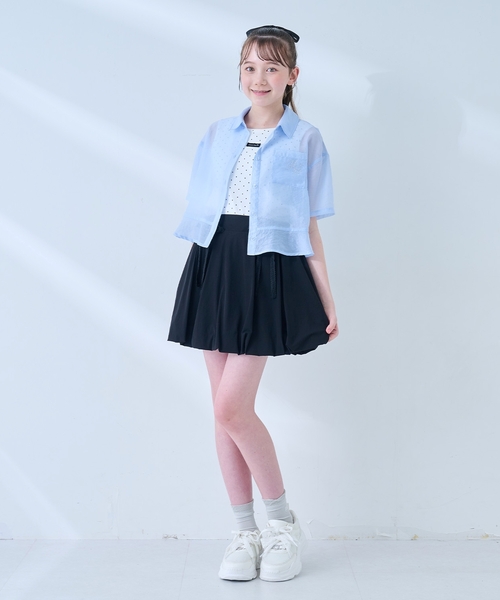 mezzo piano Junior(メゾピアノジュニア)の「シアーシャツ&タンクトップセット(シャツ/ブラウス・キッズ・サックスブルー/レモンイエロー・L:160cm/S:140cm/M:150cm)」の6枚目の写真
