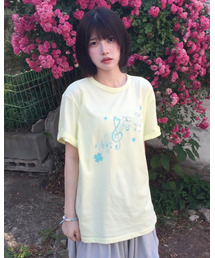 ロールアップメロディオーバーサイズTシャツ[レモン]