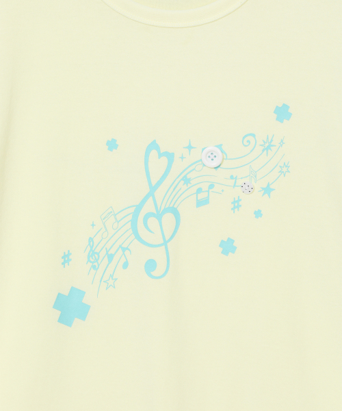 BAUF（バウフ）の「ロールアップメロディオーバーサイズTシャツ[レモン]（Tシャツ/カットソー・レディース・その他・FREE）」の5枚目の写真