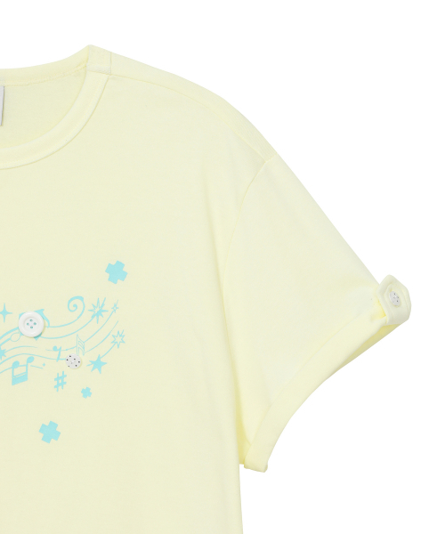 BAUF（バウフ）の「ロールアップメロディオーバーサイズTシャツ[レモン]（Tシャツ/カットソー・レディース・その他・FREE）」の6枚目の写真
