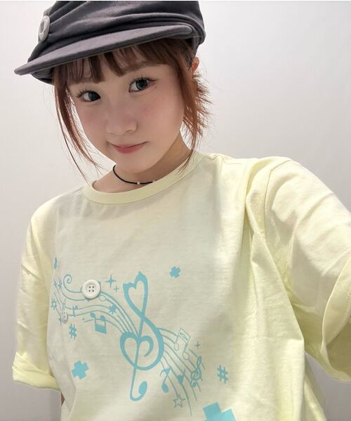 BAUF（バウフ）の「ロールアップメロディオーバーサイズTシャツ[レモン]（Tシャツ/カットソー・レディース・その他・FREE）」の12枚目の写真