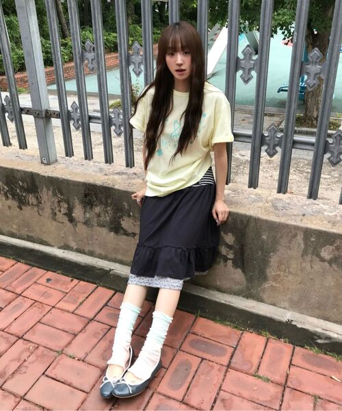 BAUF（バウフ）の「ロールアップメロディオーバーサイズTシャツ[レモン]（Tシャツ/カットソー・レディース・その他・FREE）」の17枚目の写真