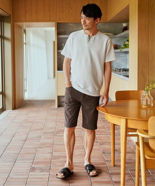 ikka(イッカ)の「【お得だ値】冷感フェイクヘンリーネックTシャツ(Tシャツ/カットソー・メンズ・ネイビー/サックスブルー/ダークグリーン/ブラック/ホワイト・L/S/XL/M)」の11枚目の写真