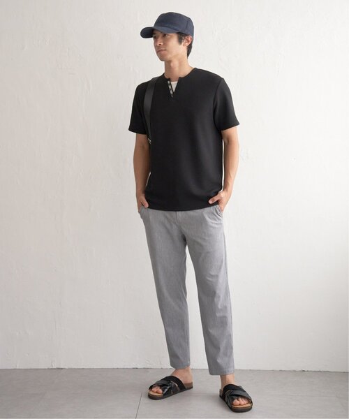 ikka(イッカ)の「【お得だ値】冷感フェイクヘンリーネックTシャツ(Tシャツ/カットソー・メンズ・ネイビー/サックスブルー/ダークグリーン/ブラック/ホワイト・L/S/XL/M)」の20枚目の写真